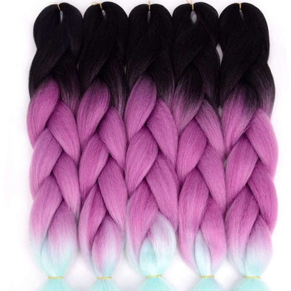 5 packs of Black Purple  ombré braiding hair *NWT*